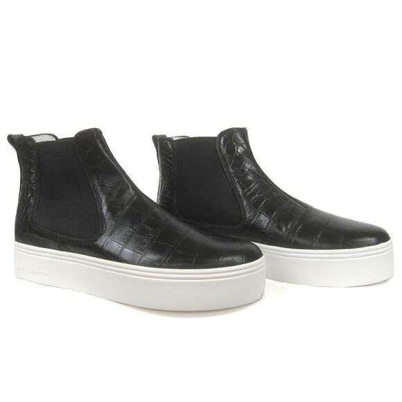 Marc Jacobs Vesey Tennis Shoe 41 EU 11 US New $250 Black Leather Hi-Top Sneaker - Picture 4 of 11